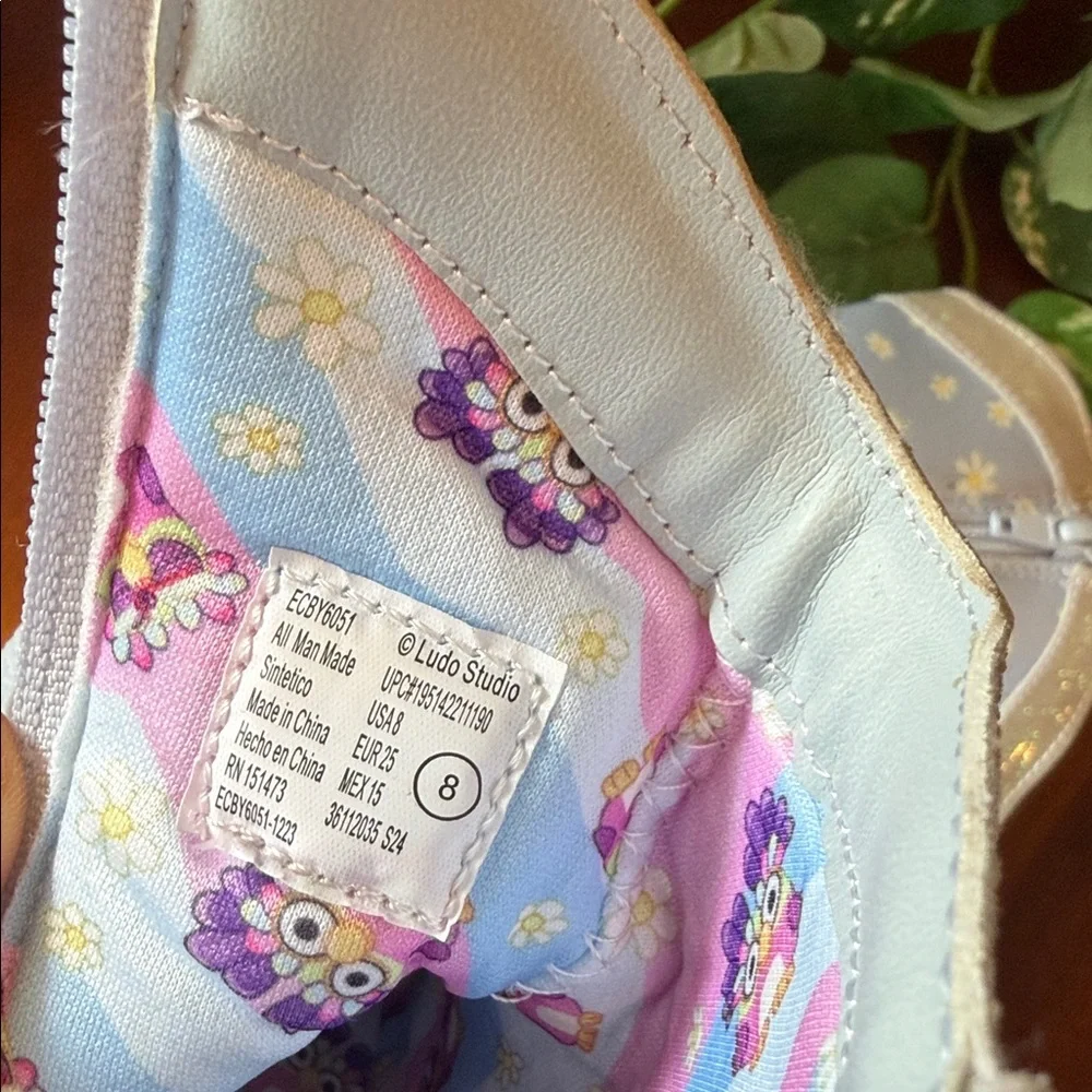 Girls Shimmer Daisy Western Boots with Character Accent - Picture 7 of 10